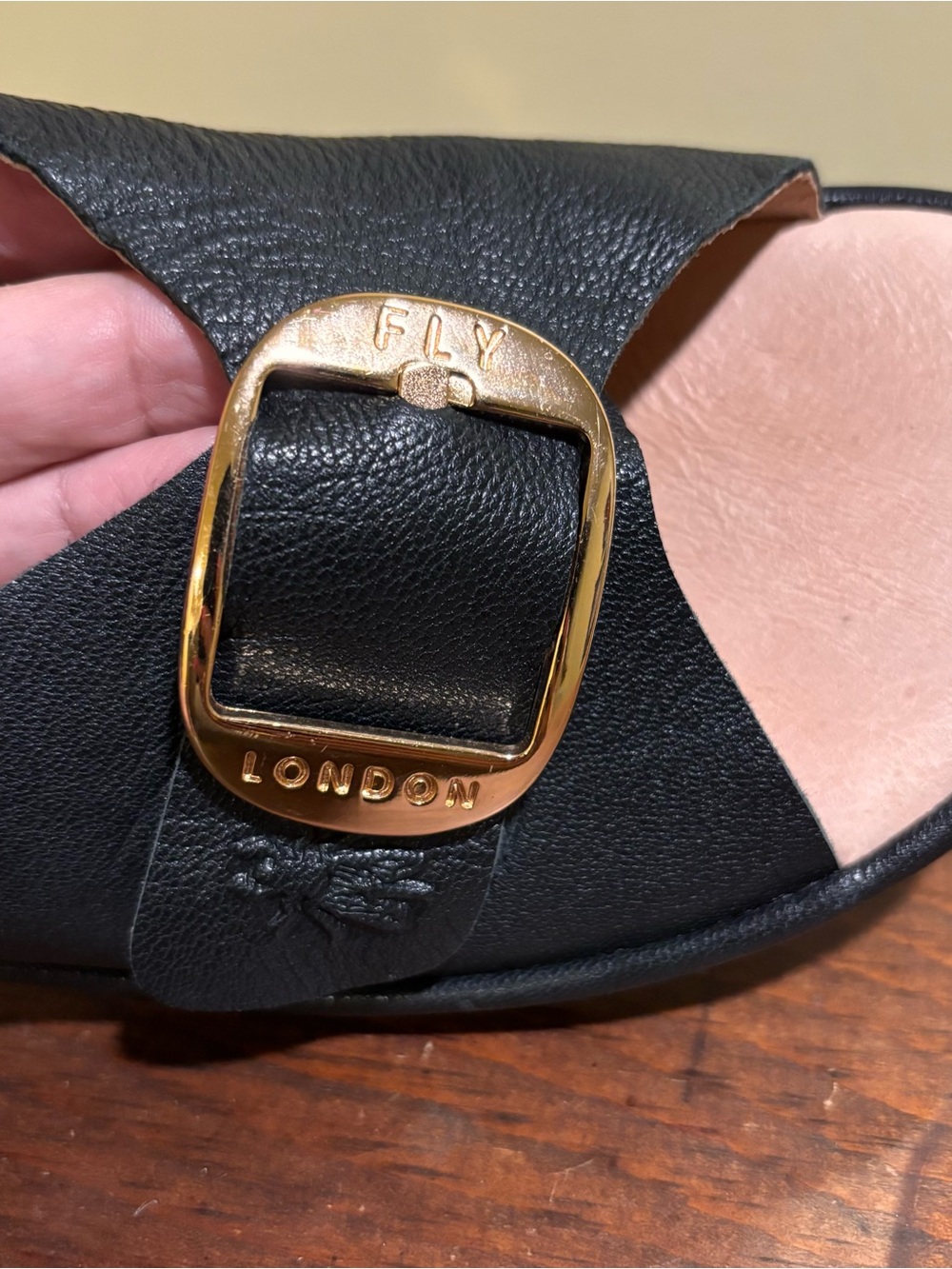 Fly London Elax Black Leather Sandal Mule Size 40 - Picture 4 of 10